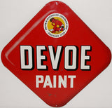 Vintage metal sign DEVOE PAINT diamond shaped indian pictured Raynolds Company