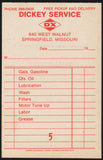 Vintage receipt DICKEY SERVICE DX gas oil Springfield Missouri unused n-mint+