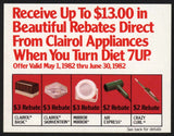 Vintage mail in certificate DIET 7 UP Beautiful Rebates From Clairol 1982 n-mint+