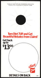 Vintage bottle ringer DIET 7 UP Beautiful Rebates From Clairol 1982 unused n-mint