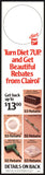 Vintage carton stuffer DIET 7 UP Beautiful Rebates From Clairol 1982 unused n-mint