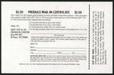Vintage mail in certificate DIET 7 UP Get Fresh Produce dated 1982 unused n-mint+