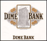 Vintage label DIME BANK cigar box inner Detroit building pictured embossed n-mint+
