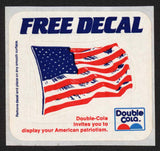 Vintage sticker DOUBLE COLA Free Decal picturing the US flag unused n-mint+