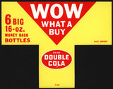 Vintage carton stuffer DOUBLE COLA Wow What A Buy unused new old stock n-mint