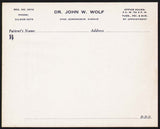 Vintage receipt DR JOHN W WOLF prescription Voshells Pharmacy Baltimore Maryland
