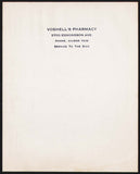 Vintage receipt DR JOHN W WOLF prescription Voshells Pharmacy Baltimore Maryland