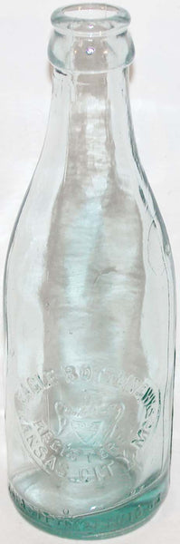 Vintage soda pop bottle EAGLE BOTTLING WKS embossed applied top Kansas City MO