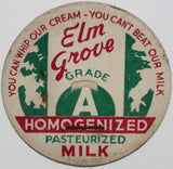 Vintage milk bottle cap ELM GROVE Homogenized Milk Bowling Green Kentucky unused