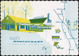 Vintage placemat ELMOS RESTAURANT building and map pictured Kingsland Georgia