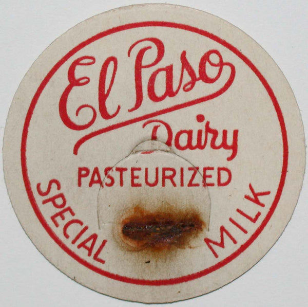 Vintage milk bottle cap EL PASO DAIRY Special Milk Colorado Springs new old stock