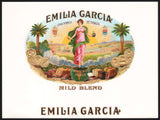Vintage label EMILIA GARCIA cigar box inner woman pictured embossed unused n-mint+