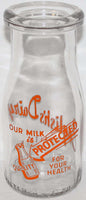 Vintage milk bottle ENGLISHS DAIRY pyro half pint dated 1952 Salem New Jersey