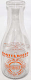 Vintage milk bottle FARM DAIRIES ASSN 1945 TRPQ pyro quart Kansas City Kansas