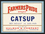 Vintage label FARMERS PRIDE Catsup Hulman Terre Haute Evansville IN Mattoon ILL