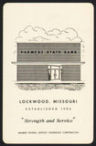 Vintage playing card FARMERS STATE BANK building pictured Lockwood Missouri