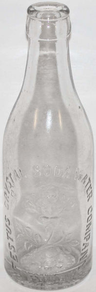 Vintage soda pop bottle FESTUS CRYSTAL SODA WATER embossed flower 1927 Missouri