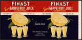 Vintage label FINAST Grapefruit Juice #1 Somerville Mass new old stock n-mint