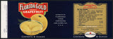 Vintage label FLORIDA GOLD Grapefruit #1 Lake Alfred Florida new old stock n-mint