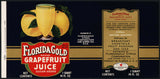 Vintage label FLORIDA GOLD Grapefruit Juice Lake Alfred Florida unused n-mint