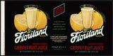 Vintage label FLORILAND Grapefruit Juice #4 Highlands City Florida new old stock