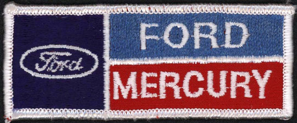 Vintage uniform patch FORD MERCURY automobiles red white and blue unused n-mint+