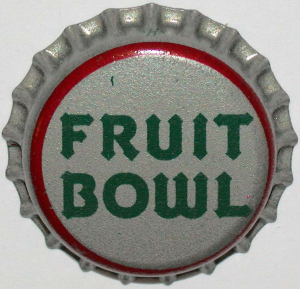 Vintage soda pop bottle cap FRUIT BOWL red and green cork lined new old stock