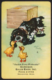 Vintage playing card GARRISON SALES BARN dog ducks Albert Staehle Rochester Minn