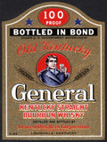 Vintage label GENERAL Kentucky Bourbon Whiskey general pictured Louisville n-mint+