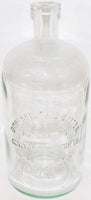 Vintage glass bottle GENEVA LITHIA WATER embossed cork slug plate applied top