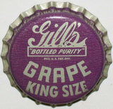 Vintage soda pop bottle cap GILLS GRAPE King Size Coca Cola Beeville Texas unused