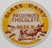 Vintage milk bottle cap GLASS DAIRY Chocolate cow Pottsville Pennsylvania unused