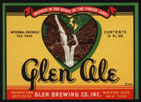 Vintage label GLEN ALE beer 1938 IRTP Glen Brewing Watkins Glen New York n-mint+