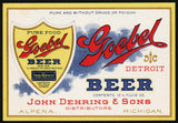 Vintage label GOEBEL BEER Pure Food John Dehring Alpena Michigan unused n-mint+