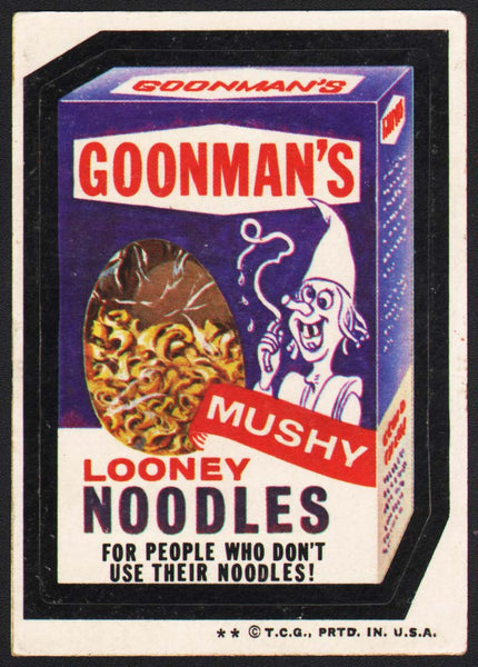 Vintage Topps Wacky Packages original sticker tan back GOONMANS Looney Noodles