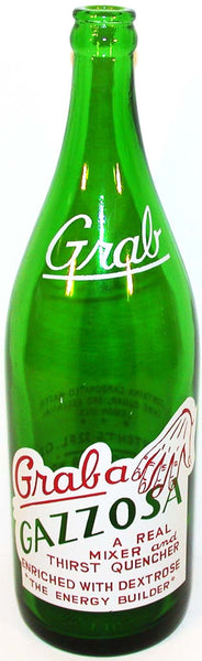 Vintage soda pop bottle GRAB A GAZZOSA hand pictured 32oz Adams New Kensington PA