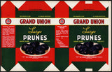 Vintage box wrapper GRAND UNION PRUNES pictured New York NY Chicago ILL n-mint