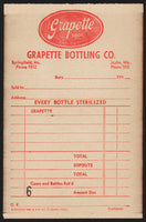 Vintage receipt GRAPETTE BOTTLING CO dated 1940s Springfield Joplin Missouri