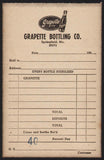 Vintage receipt GRAPETTE BOTTLING CO dated 1950s Springfield Missouri n-mint