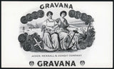 Vintage label GRAVANA cigar box inner women pictured Acker Merrall Condit n-mint+