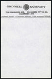 Vintage note sheet GRINNELL COMPANY Fire Protection Systems Kansas City Missouri