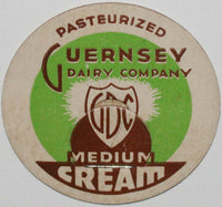 Vintage milk bottle cap GUERNSEY DAIRY COMPANY Medium Cream Oshkosh Wisconsin