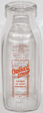 Vintage milk bottle GUILFORD DAIRY dated 1953 square pyro pint New York n-mint