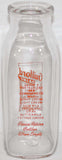 Vintage milk bottle GUILFORD DAIRY dated 1953 square pyro pint New York n-mint