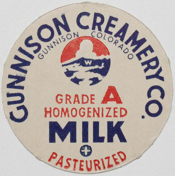 Vintage milk bottle cap GUNNISON CREAMERY CO Homogenized Milk Colorado unused