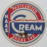 Vintage milk bottle cap HAAS Cream Phone 540 Wamego Kansas unused new old stock