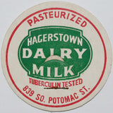 Vintage milk bottle cap HAGERSTOWN DAIRY 839 South Potomac St Maryland unused