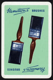Vintage single playing card HAMILTONS BRUSHES pictured green Bromsgrove England