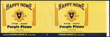 Vintage label HAPPY HOME Purple Plums Grocery Co Yakima Tacoma Washington n-mint+