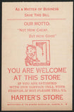Vintage receipt HARTERS STORE Phone 124-J dated 1930s Marcellus New York n-mint+